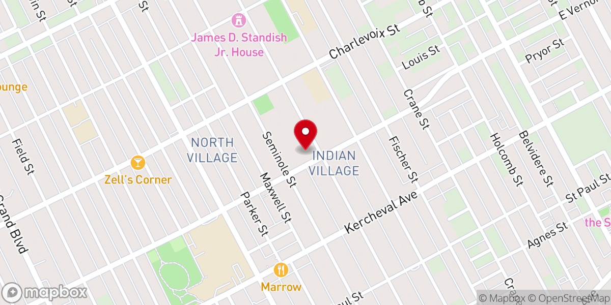 Map showing location of Iroquois Avenue Christ Lutheran Church