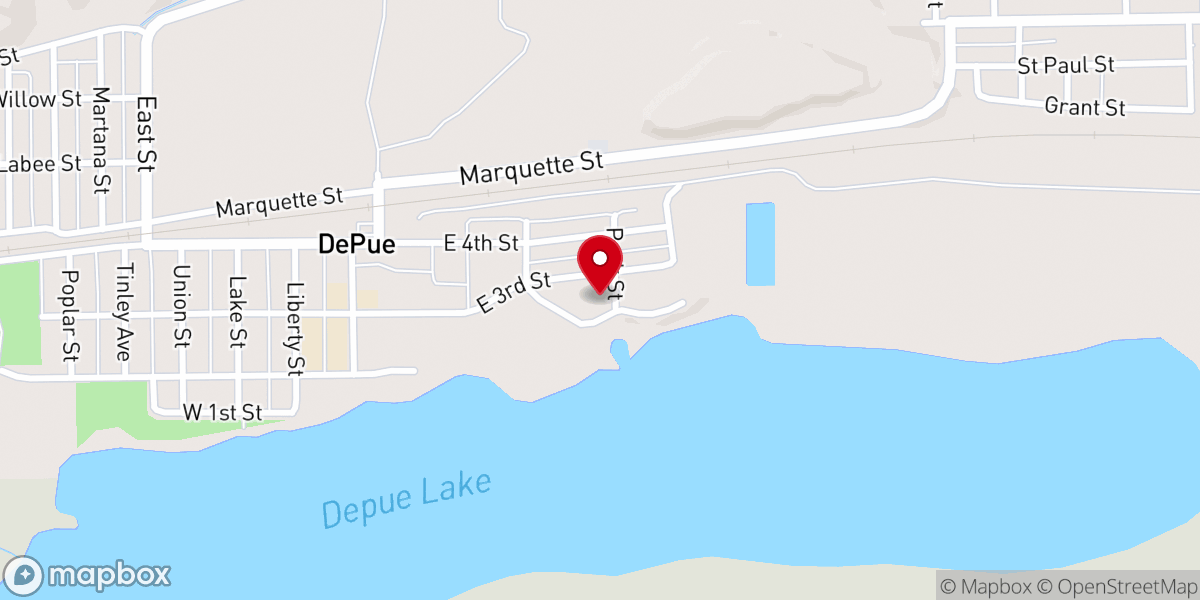 Map showing location of Saint Mary's Roman Catholic Church, DePue