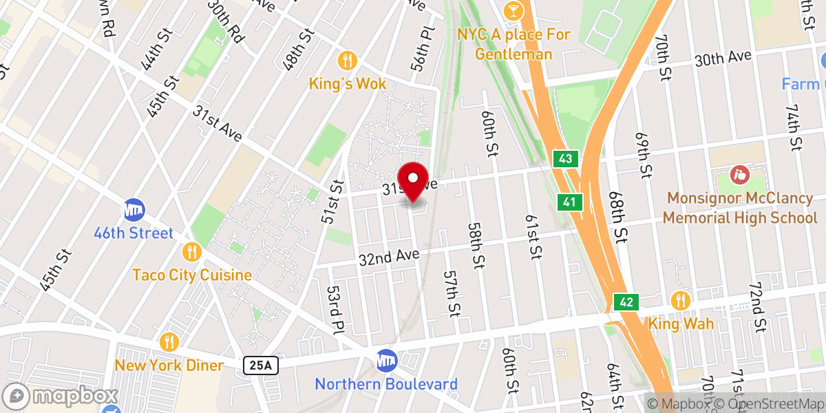 Map showing location of Queens Church