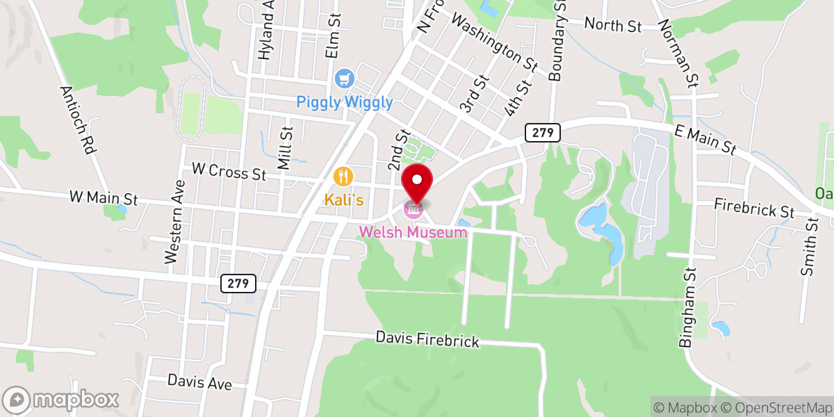 Map showing location of Welsh American Heritage Museum