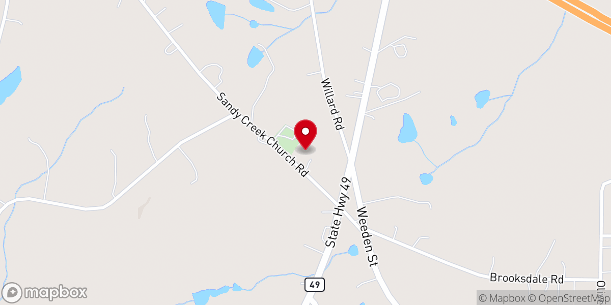 Map showing location of Mount Pleasant Baptist Church