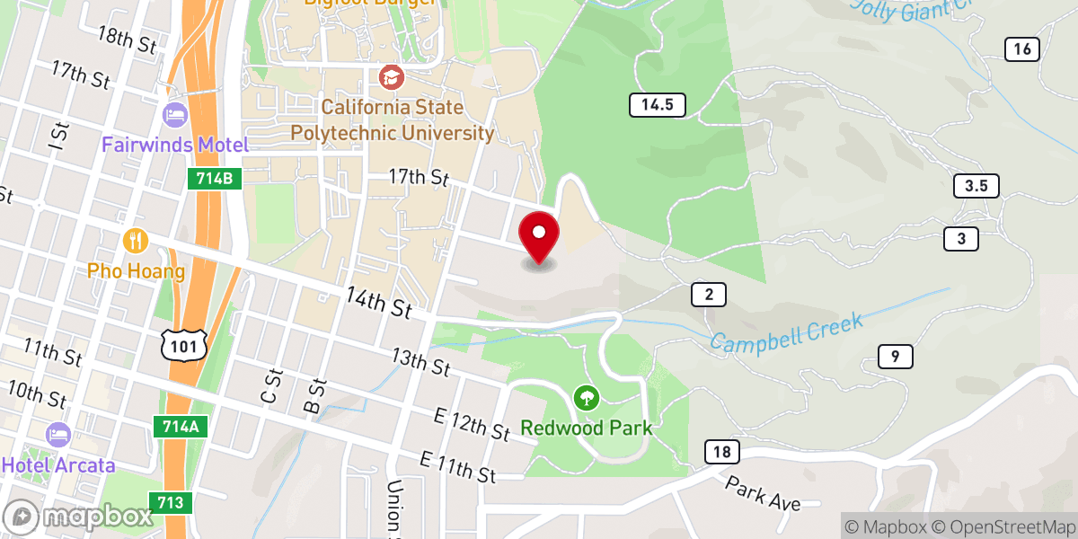 Map showing location of Lutheran Church of Arcata