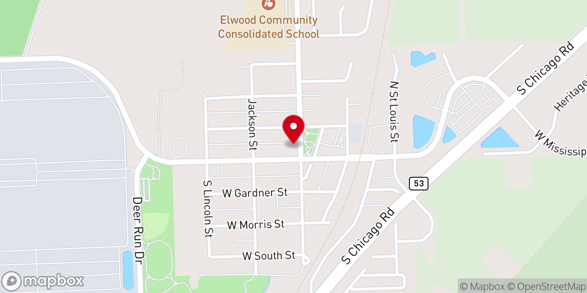 Map showing location of Elwood Community Church