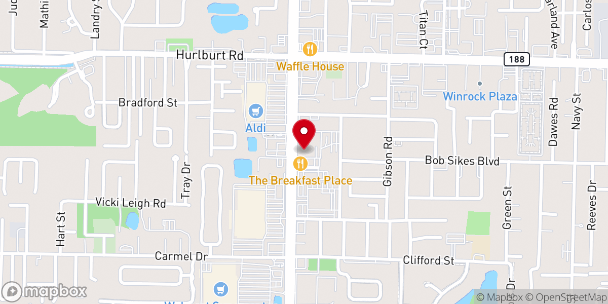 Map showing location of Wright Baptist