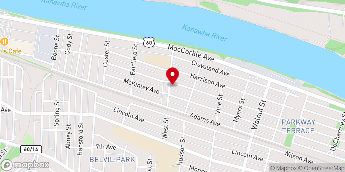 Map showing location of Saint Peters United Methodist Church