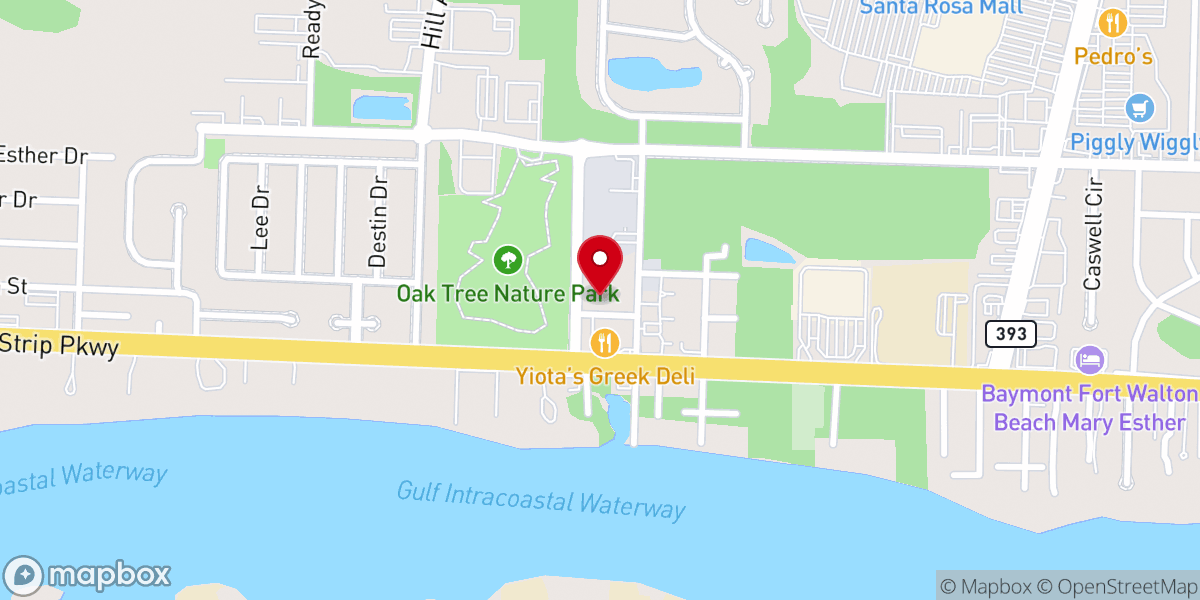 Map showing location of Mary Esther Church of Christ