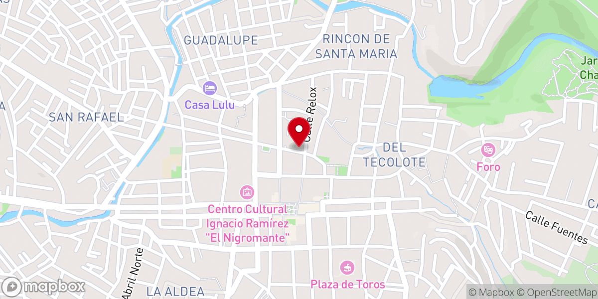 Map showing location of Templo de Santa Ana