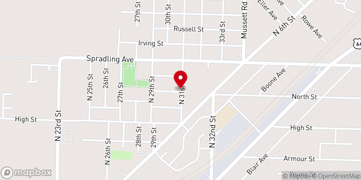 Map showing location of Church of God of Prophecy
