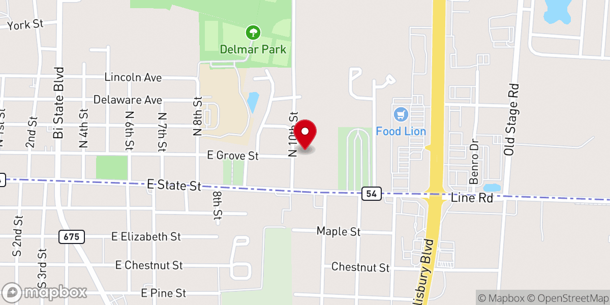 Map showing location of All Saints Episcopal Church