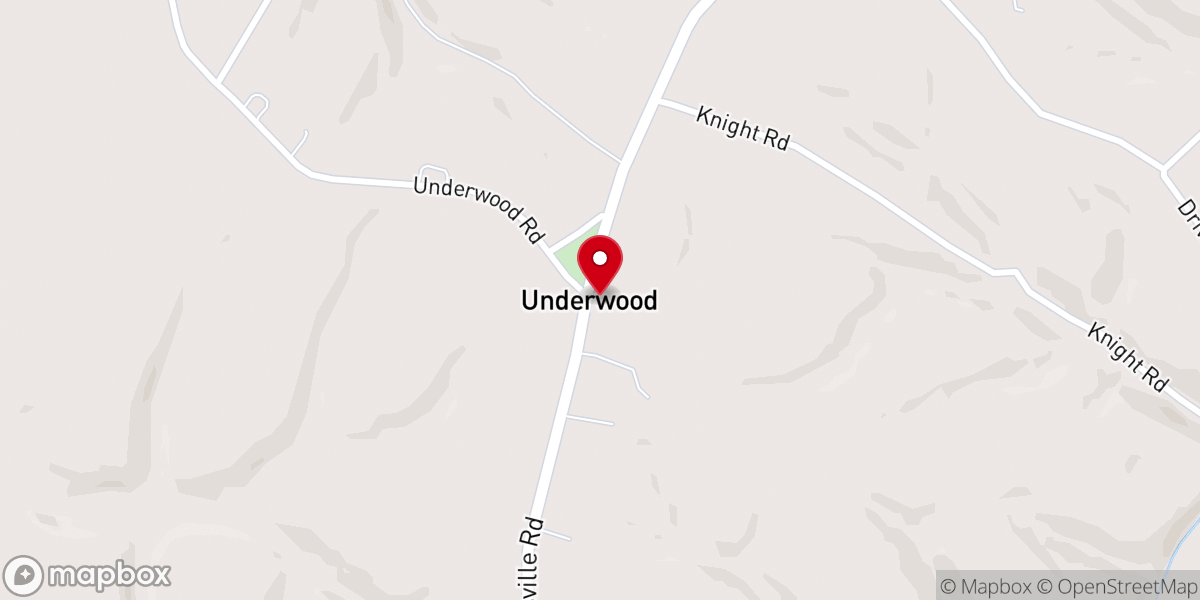 Map showing location of Underwood Missionary Baptist Church