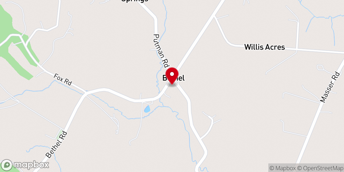 Map showing location of Bethel Lutheran Church & Office