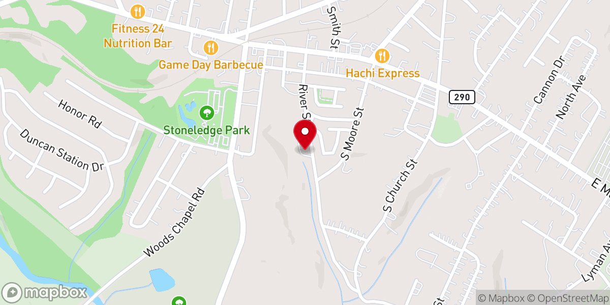 Map showing location of New Moore's Chapel Baptist Church
