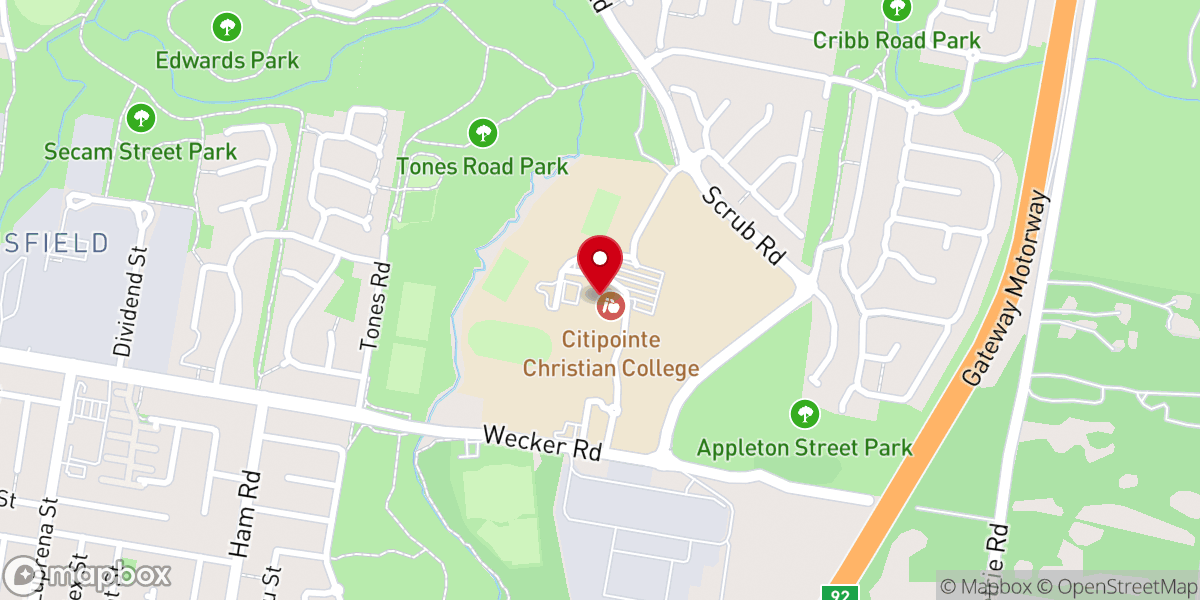 Map showing location of Citipointe Church Brisbane