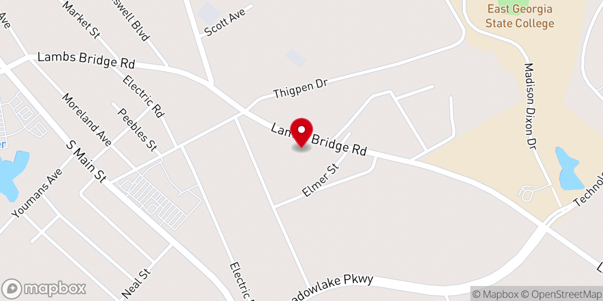 Map showing location of Swainsboro Free Will Baptist Church