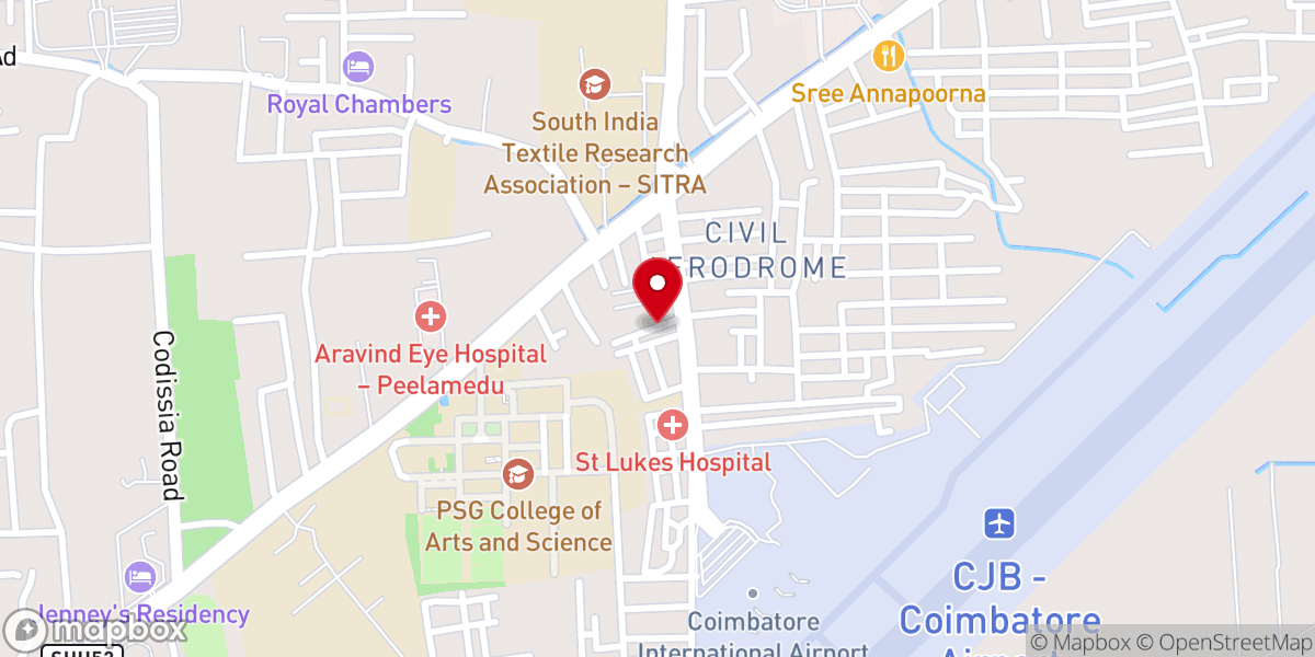 Map showing location of Assembly of God