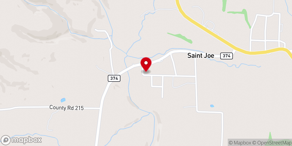 Map showing location of Buffalo River Baptist Church