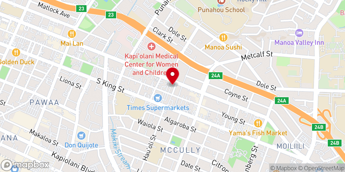 Map showing location of Hawaii Baptist Foundation