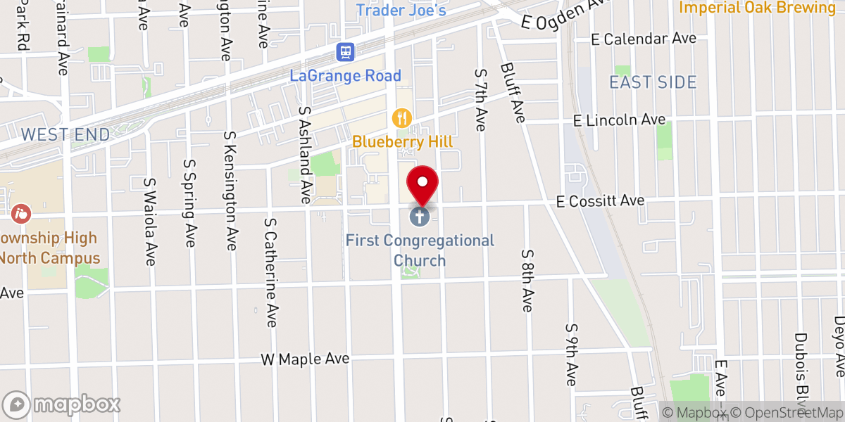 Map showing location of First Congregational Church of La Grange
