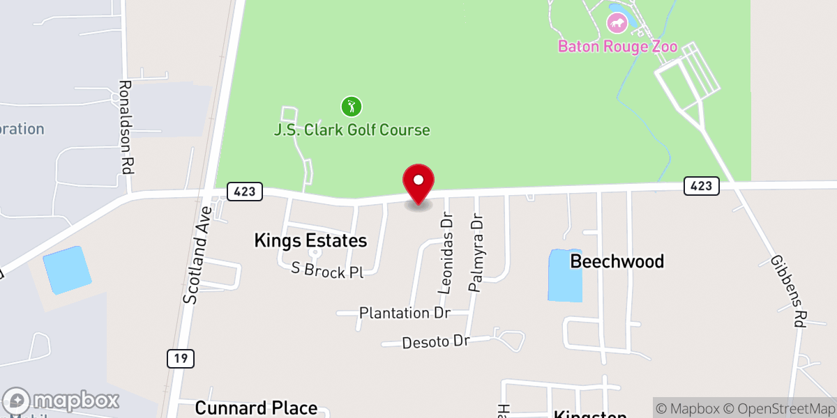 Map showing location of Beech Grove Baptist Church