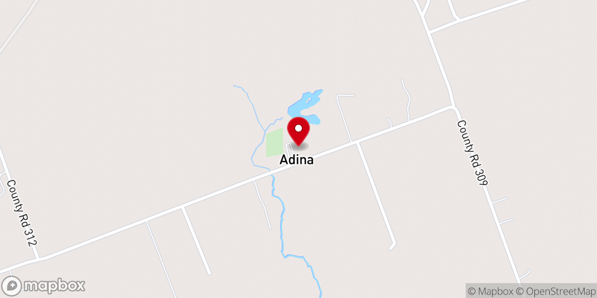 Map showing location of Adina Christian Church