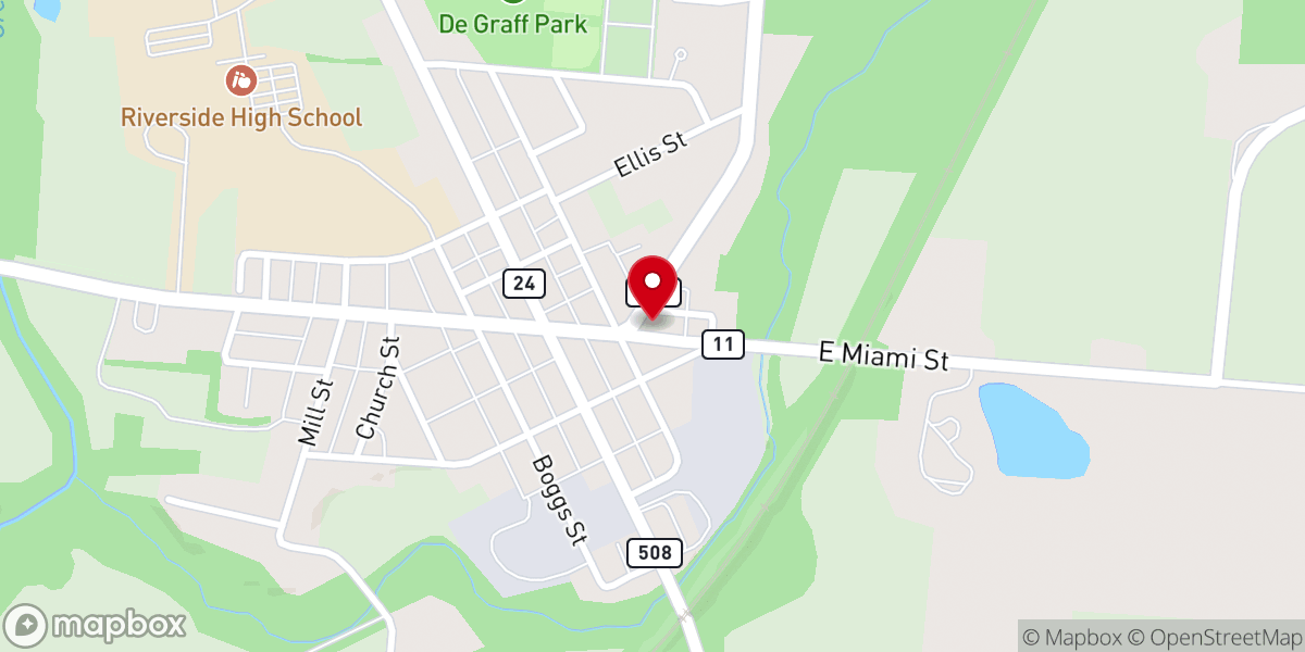 Map showing location of De Graff Baptist Church