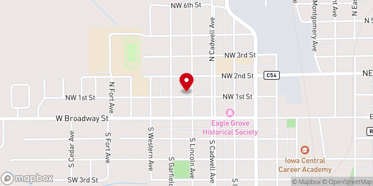 Map showing location of Samuel Lutheran Church