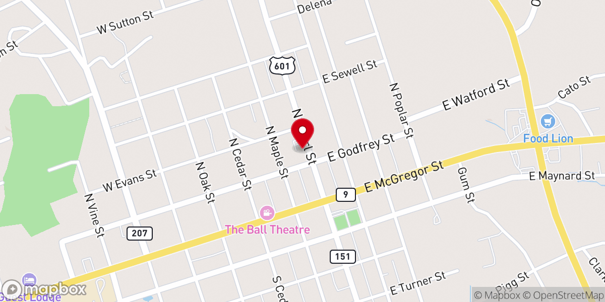 Map showing location of United States Postal Service