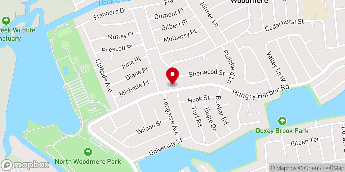 Map showing location of Young Israel of North Woodmere