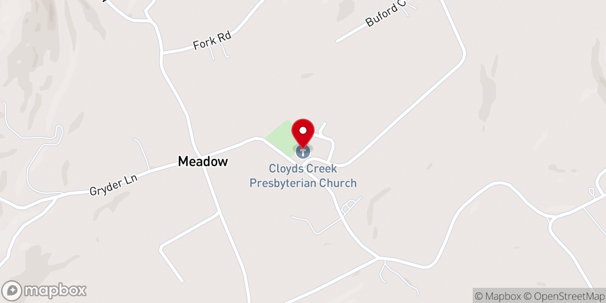 Map showing location of Cloyds Creek Presbyterian Church