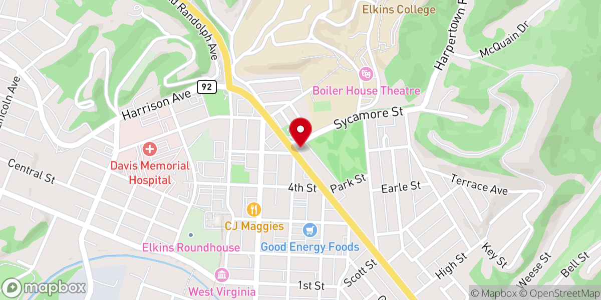 Map showing location of Davis Memorial Presbyterian