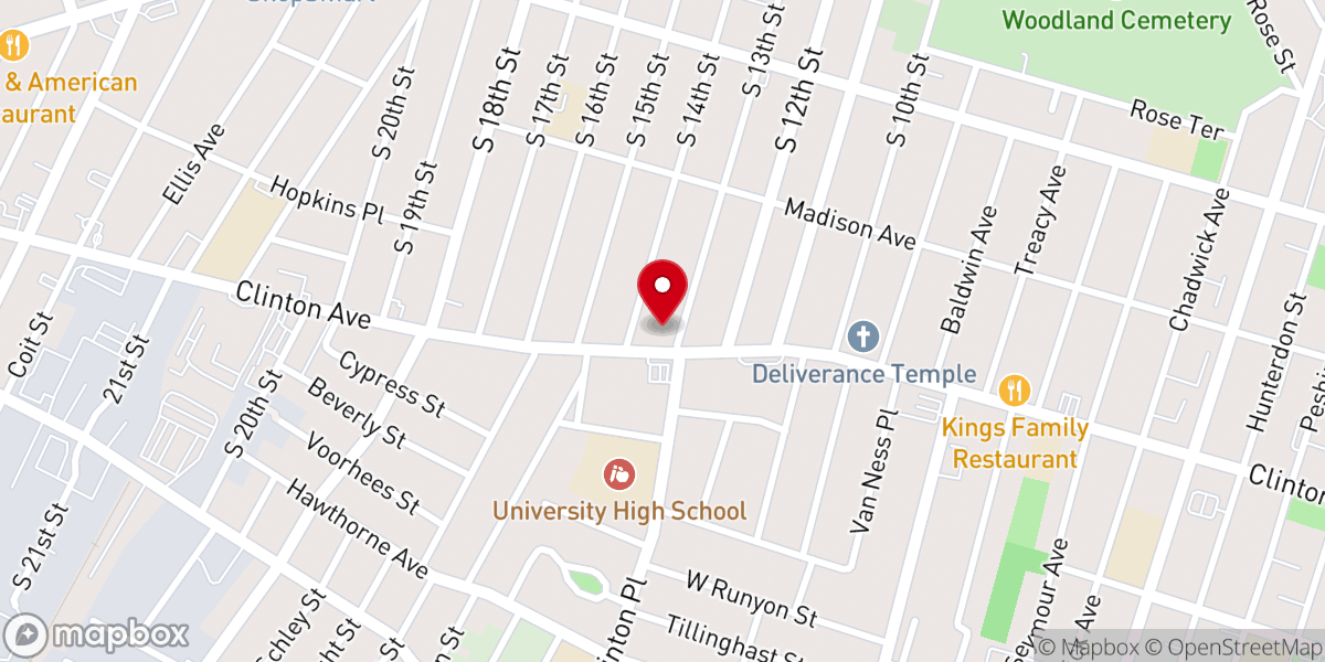 Map showing location of Mount Vernon Baptist Church