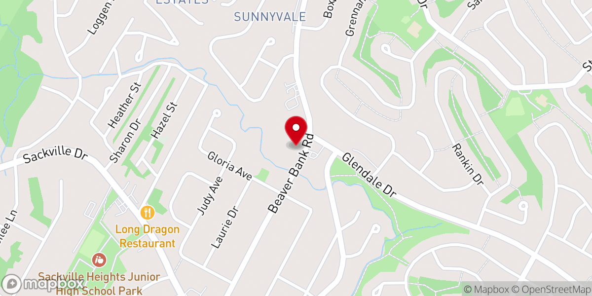 Map showing location of First Sackville Presbyterian Church