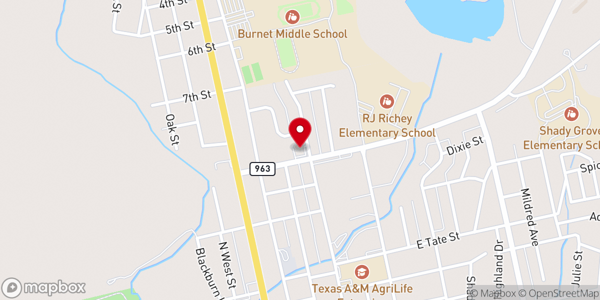 Map showing location of First Christian Church