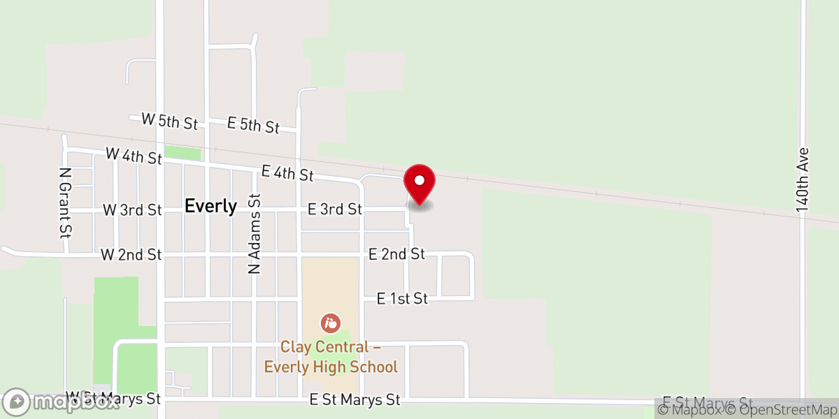 Map showing location of Hope Lutheran Church