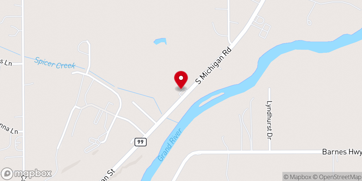 Map showing location of Eaton Rapids Assembly of God