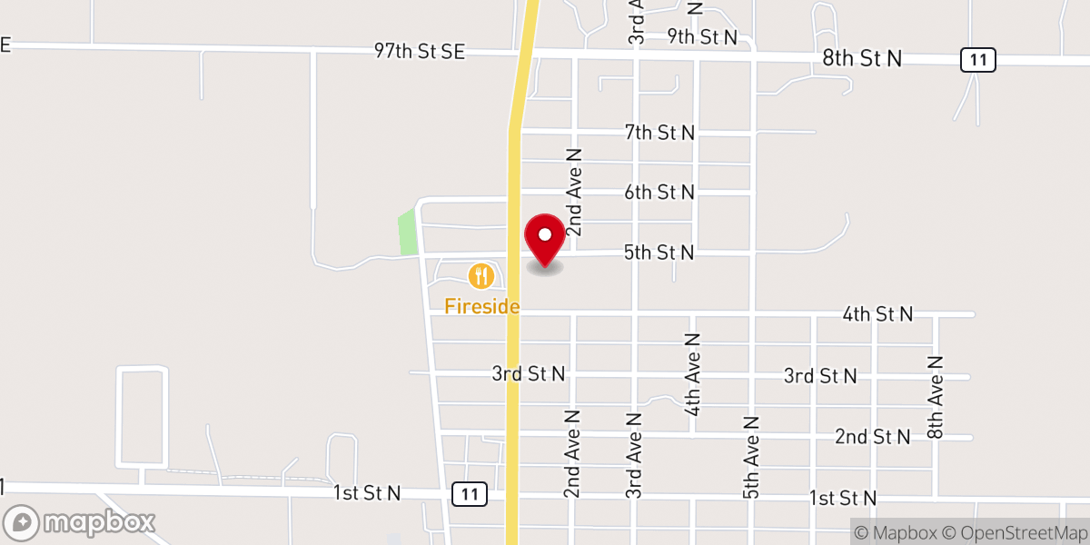 Map showing location of Church of the Nazarene