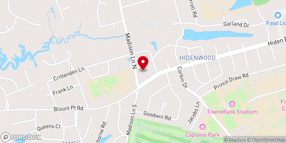Map showing location of Hidenwood Presbyterian Church