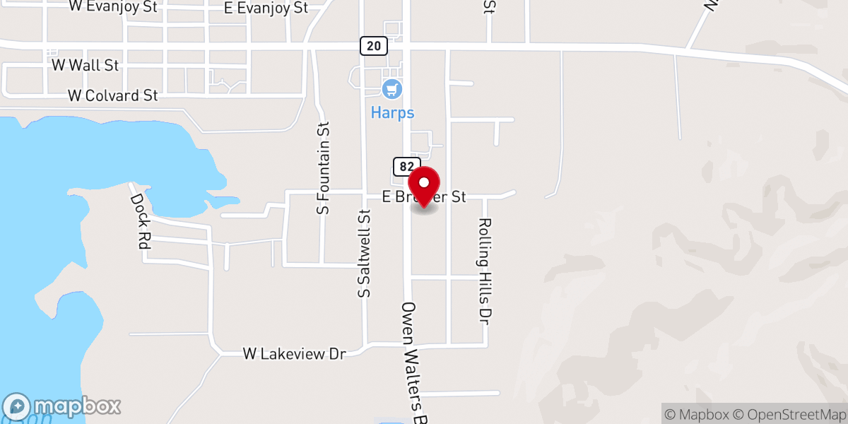 Map showing location of Valley Heights Church