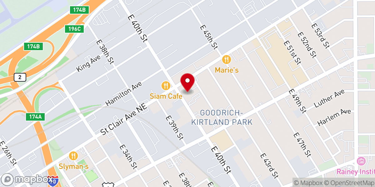 Map showing location of St. Paul Croatian Church