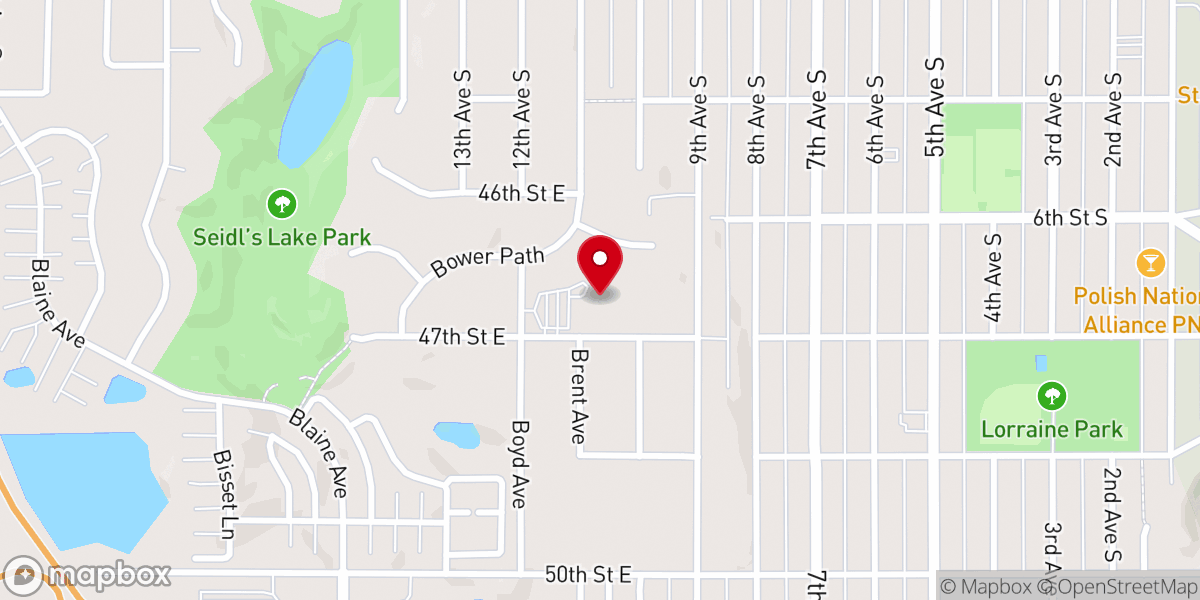 Map showing location of Bethesda Lutheran Church