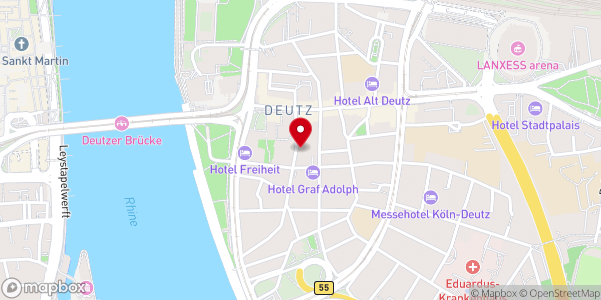 Map showing location of Evangelische Kirchengemeinde Köln-Deutz/Poll - Gemeindebüro