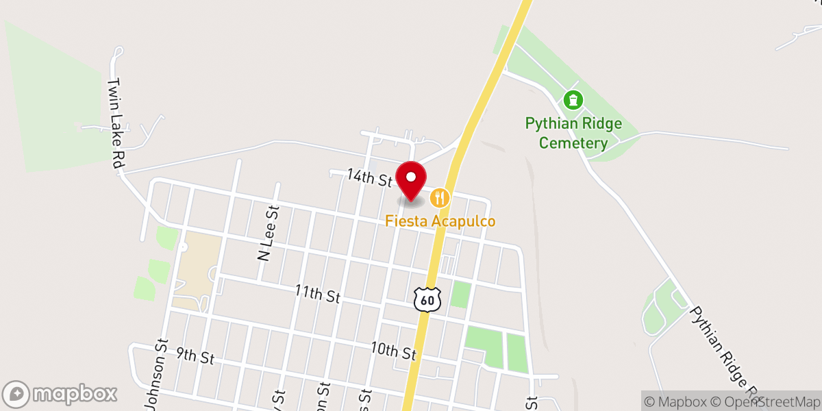 Map showing location of St. Francis Borgia Catholic Church