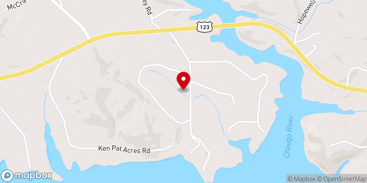 Map showing location of Pine Cove Chimney Point