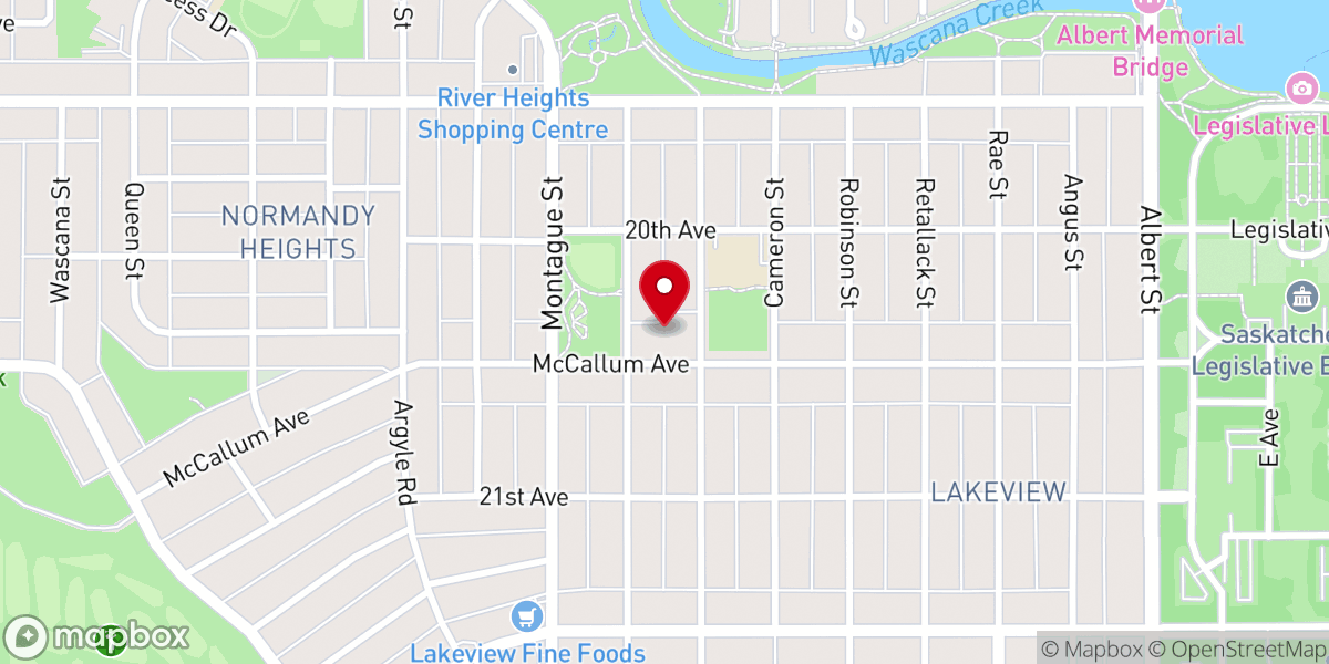 Map showing location of Lakeview United Church
