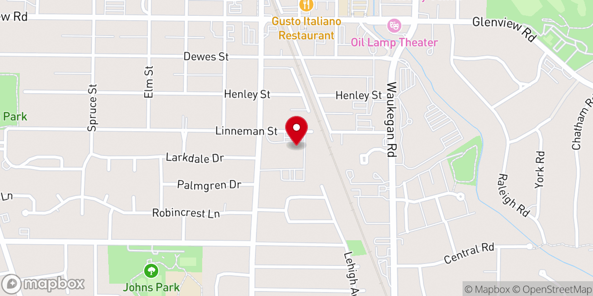 Map showing location of Glenview United Methodist Church