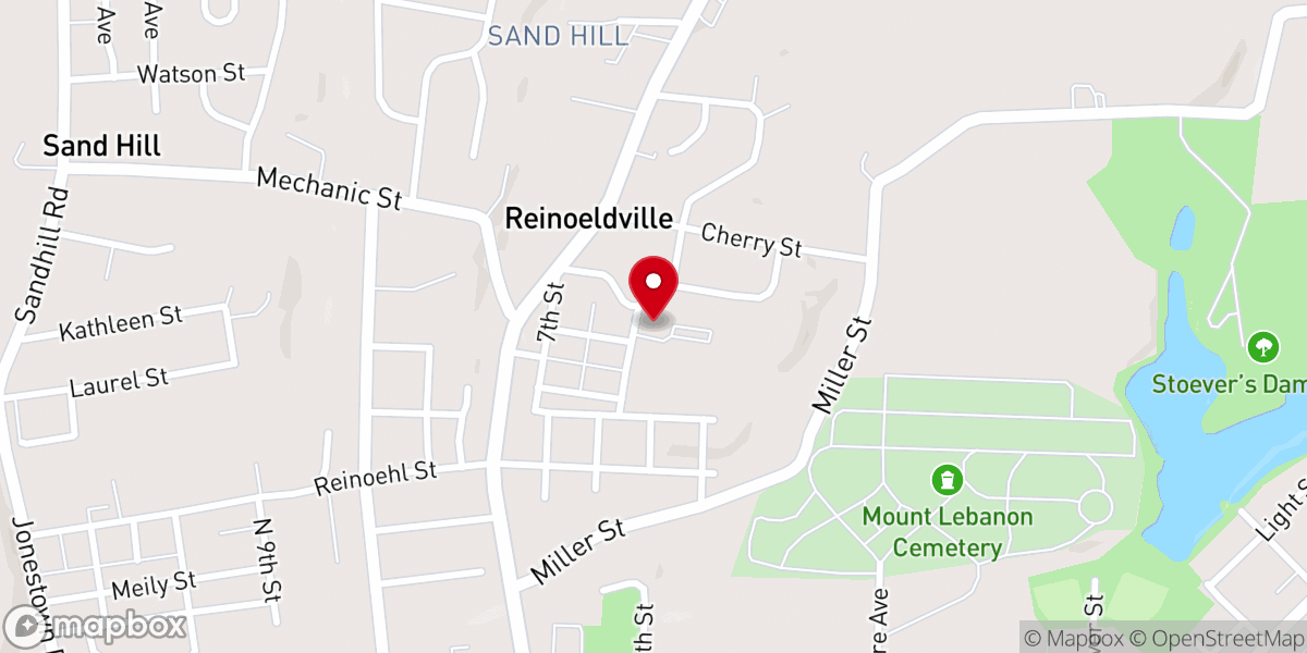 Map showing location of Calvary Church