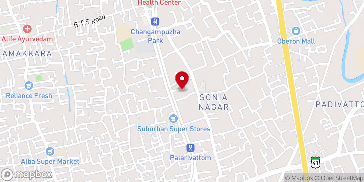 Map showing location of Church of God (Full Gospel), Mamangalam, Ernakulam