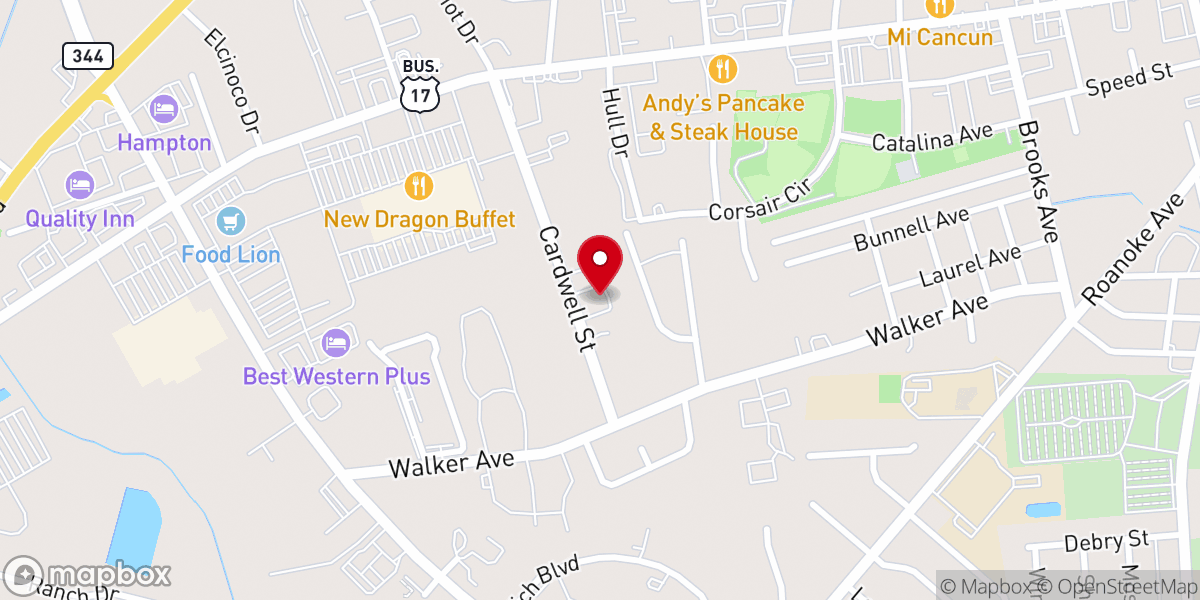 Map showing location of Memorial Missionary Baptist Church