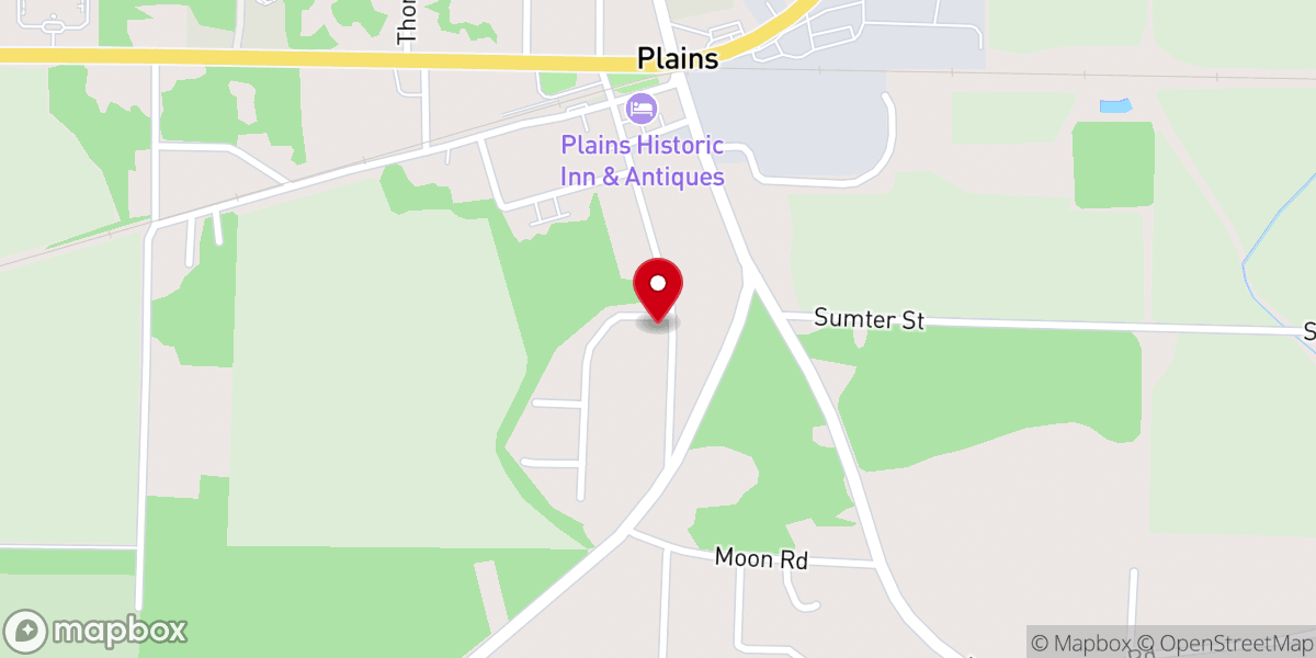 Map showing location of Lebanon Baptist Church