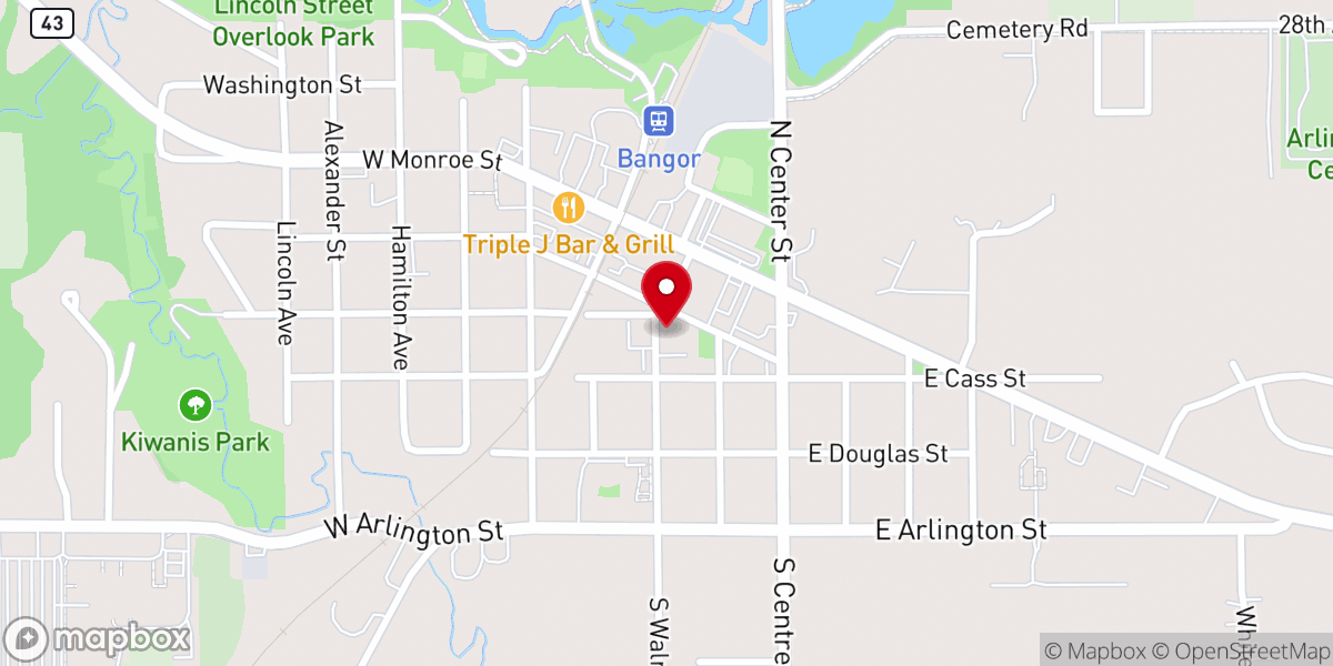 Map showing location of First Congregational Church